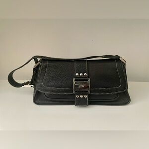 Stuart Weitzman Black Leather Shoulder Bag